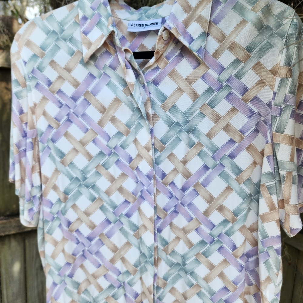 Pastel Lattice Pattern Button Down - image 2